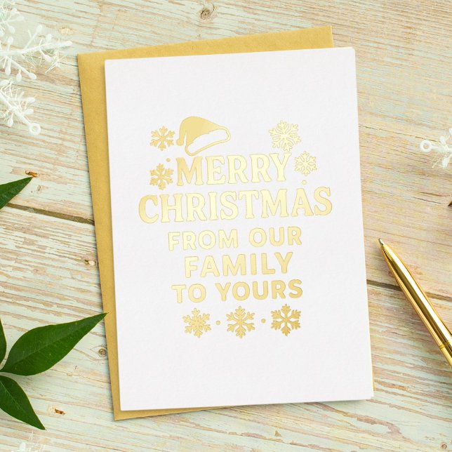 Carte De Vœux En Aluminium Joyeux Noël moderne photo or (Créateur téléchargé)