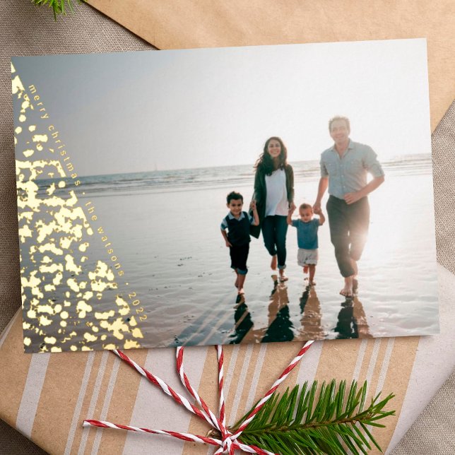 Carte De Vœux En Aluminium Joyeux Noël moderne photo personnalisée (Créateur téléchargé)