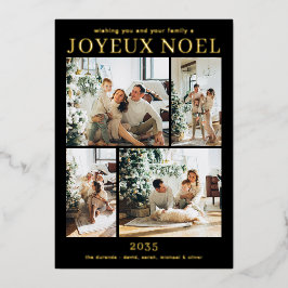 Carte De Vœux En Aluminium Joyeux Noel Multi Photo Gold