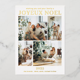 Carte De Vœux En Aluminium Joyeux Noel Multi Photo Or