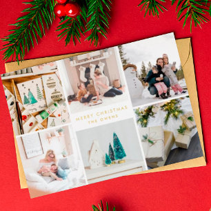 Carte De Vœux En Aluminium Joyeux Noël personnalisable avec plusieurs photos