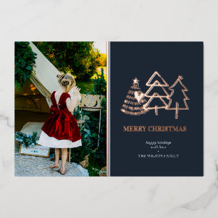 Carte De Vœux En Aluminium Joyeux Noël photo d'arbre moderne