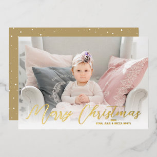 Carte De Vœux En Aluminium Joyeux Noël Photo Gold