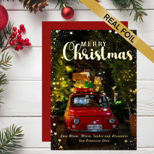 Carte De Vœux En Aluminium Joyeux Noël Photo Salutation réelle