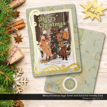 Joyeux Noël Sage Vert et Or