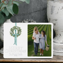 Joyeux Noël traditionnel Vintage Wreath ruban