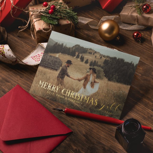 Carte De Vœux En Aluminium Joyeux Noël Y'All | Photo de Noël (Créateur téléchargé)