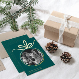 Carte De Vœux En Aluminium Joyeux ornement de Noël photo
