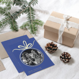 Carte De Vœux En Aluminium Joyeux ornement de Noël photo