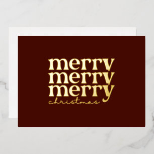 Carte De Vœux En Aluminium Joyeux voeux de Noël en rouge
