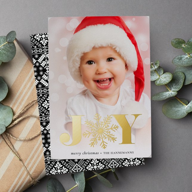 Carte De Vœux En Aluminium La joie festive | Photo verticale (Créateur téléchargé)