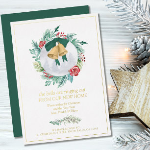 Carte De Vœux En Aluminium Les cloches font sonner la couronne de Noël Nouvea