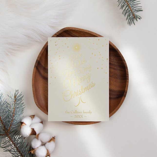 Carte De Vœux En Aluminium LETTRE Joyeuse ARBRE DE Noël Ivoire (Créateur téléchargé)