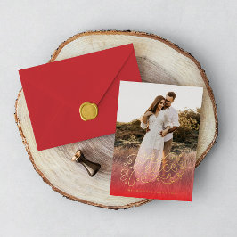 Carte De Vœux En Aluminium Lettre main de paix rouge