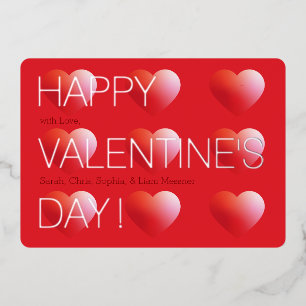 Carte De Vœux En Aluminium Love & Hearts Saint-Valentin Moderne