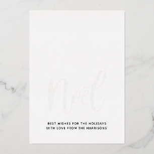 Carte De Vœux En Aluminium Luxe Noël Noir & Blanc Réel