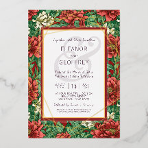Mariage victorien rouge Floral Chintz Vintage