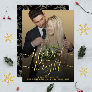 Carte De Vœux En Aluminium Marié & Bright Newlywes Mariage Photo Real