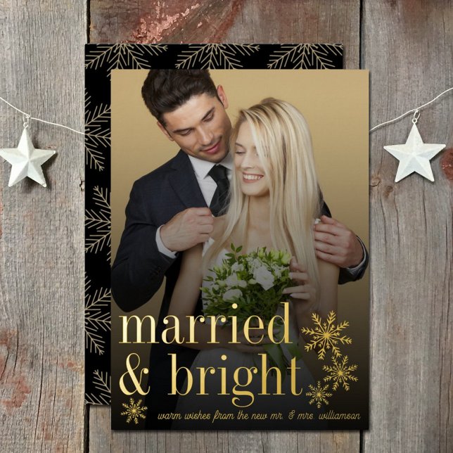 Carte De Vœux En Aluminium Marié & Bright Newlywes Mariage Photo Real (Créateur téléchargé)