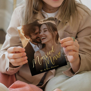 Carte De Vœux En Aluminium Marié et marié Mariage de Noël Photo
