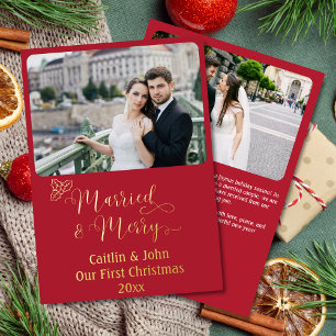Carte De Vœux En Aluminium Marié Joyeux Personnalisé Nouveaux mariés Premier 