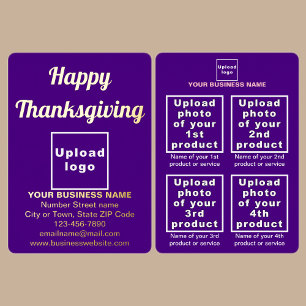 Carte De Vœux En Aluminium Marque Purple Business sur Thanksgiving