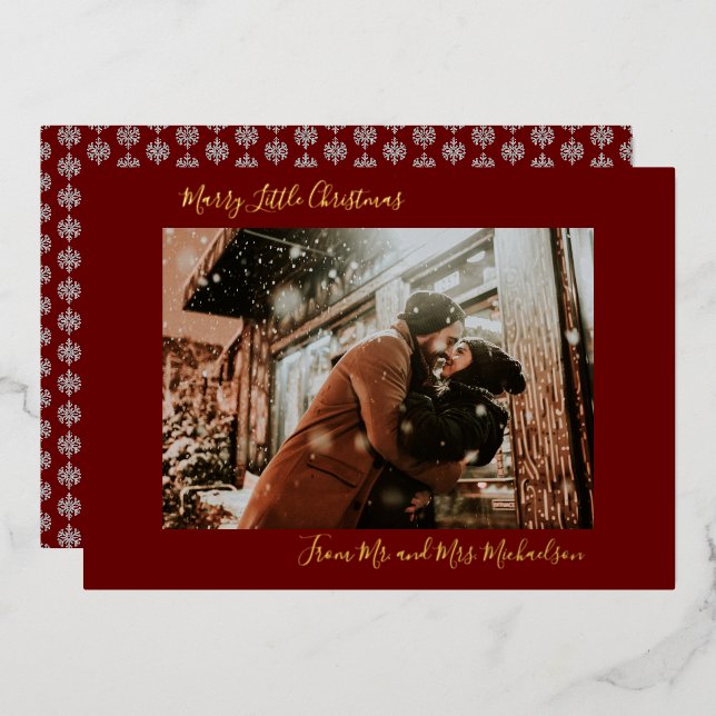 Carte De Vœux En Aluminium Marry Little Christmas Red (Recto/Verso)