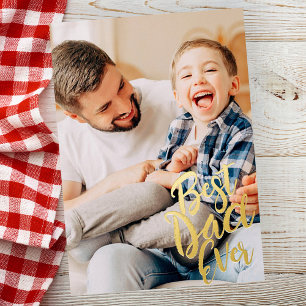 Carte De Vœux En Aluminium Meilleur Papa Simple Moderne Photo Personnalisée