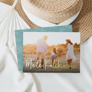 Carte De Vœux En Aluminium Mele Kalikimaka   Photo hawaïenne