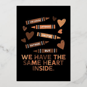 Carte De Vœux En Aluminium Même coeur Mois de l'histoire des Noirs