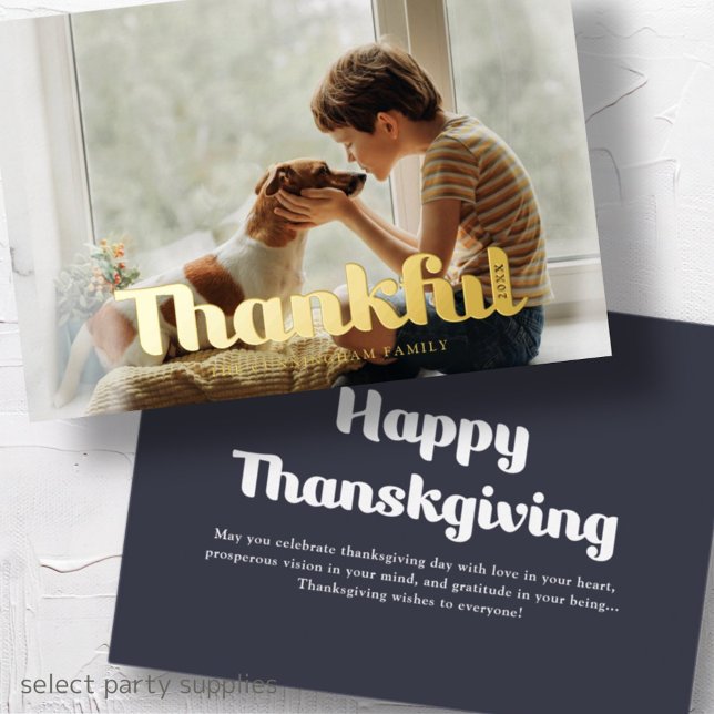 Carte De Vœux En Aluminium Merci Bon thanksgiving Moderne Photo Simple (Créateur téléchargé)
