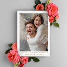 Merci de mariage personnalisé minimal et moderne