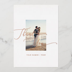 Carte De Vœux En Aluminium Merci Mariage Élégante calligraphie
