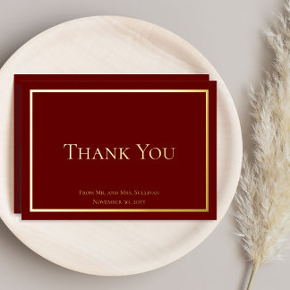 Carte De Vœux En Aluminium Merci Mariage minimaliste simple et élégant