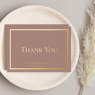 Carte De Vœux En Aluminium Merci Mariage minimaliste simple et élégant
