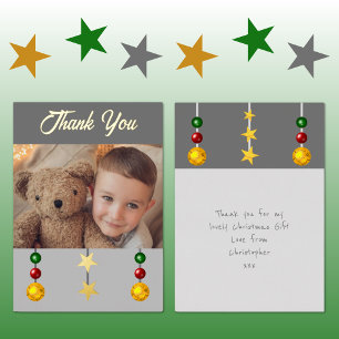 Carte De Vœux En Aluminium Merci pour cadeaux de Noël photo gris