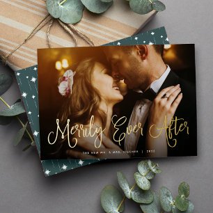 Carte De Vœux En Aluminium Merde Jamais après photo nouvellement mariée