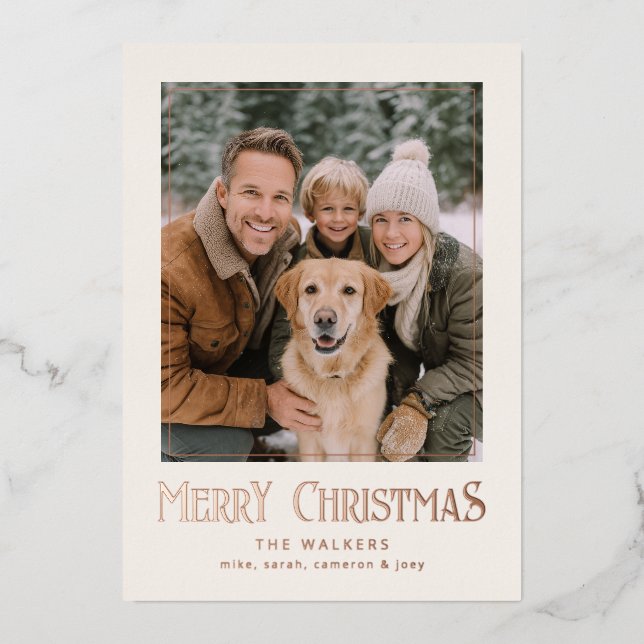 Carte De Vœux En Aluminium Merry Christmas Classic Photo Frame (Recto)