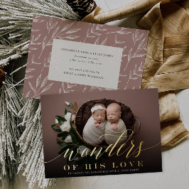 Carte De Vœux En Aluminium Merveilles | Twins Holiday Foil Faire-part de nais