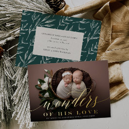 Carte De Vœux En Aluminium Merveilles | Twins Holiday Foil Faire-part de nais