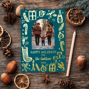 Carte De Vœux En Aluminium Mignonne Noël de Noël sur mesure OR photo