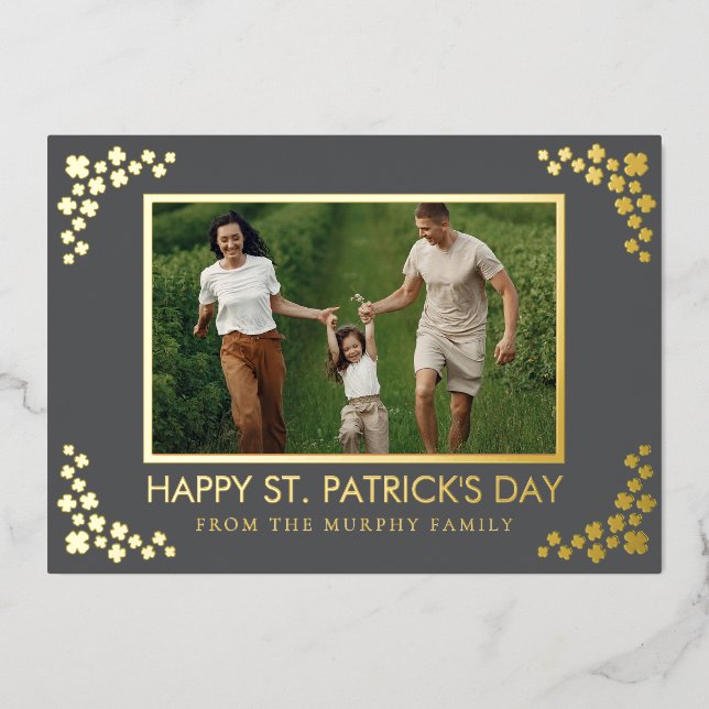 Carte De Vœux En Aluminium Minimalist lucky shamrock st. Patrick's Day Photo (Recto)