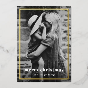 Carte De Vœux En Aluminium Minime simple photo élégant Noël