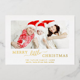 Carte De Vœux En Aluminium Minuscule Foil Merry Little Christmas Baby Birth