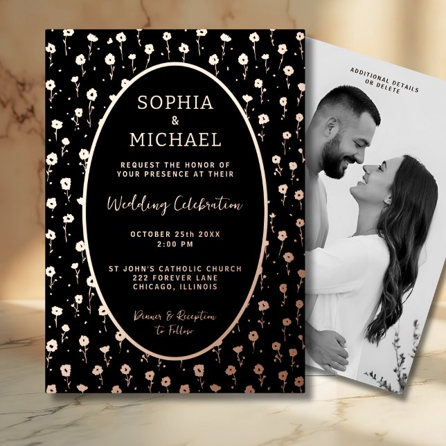 Carte De Vœux En Aluminium Modèle photo d'invitation de mariage élégant moder (Créateur téléchargé)