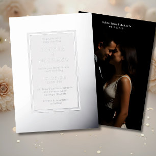 Carte De Vœux En Aluminium Modèle photo d'invitation de mariage simple et élé