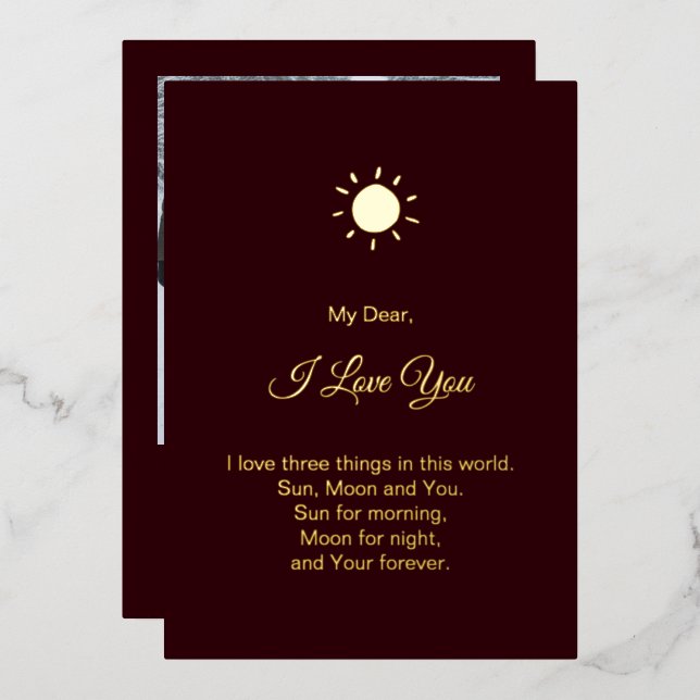 Carte De Vœux En Aluminium Modern Happy Valentine's Day Photo (Recto/Verso)