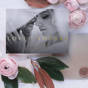 Carte De Vœux En Aluminium Modern Love and Thanks 2 Mariage photo