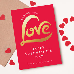 Carte De Vœux En Aluminium Modern Love Heart Valentines Day Photo