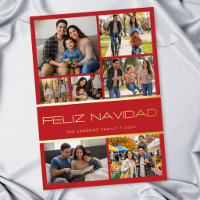 Moderne Collage Photo Rouge 7 Feliz Navidad